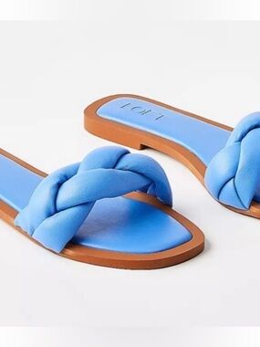 LOFT Braided Leather Sandals in Blue. Size 9. Brand new!